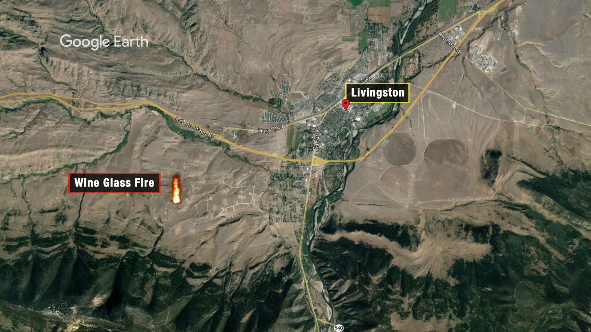 Wineglass fire map